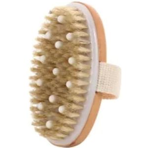 XIOKLM 2-in-1 droge huid lichaamsborstel natuurlijke haren dode huidverwijderaar anti-cellulitis exfolieert bloedcirculatie gezondheid massage tools (B1)