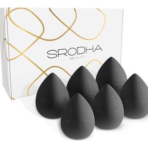 SRODHA Beauty Make-up Sponzen Set | 6-delig Pack | Vloeibare Make-Up Blender Spons Sets | Voor het mengen van Gezicht Teint Foundation Concealer Cream Producten Poeder (Teardrop Black)