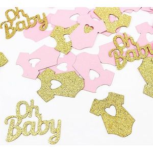 Feestdecoraties glitter kroon confetti roze en goud één tafel strooisel voor prinses meisje eerste verjaardag meisje doop baby shower feest decor (kleur: 5)