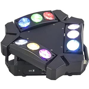 Ibiza - 9BEAM-MINI - Spider met dynamisch lichteffect van 3 CREE RGBB LED's van elk 10W - Zwart