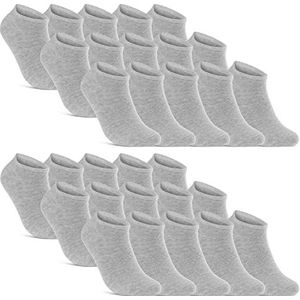 10 | 20 | 30 Sneaker Sokken Heren & Dames Zwart Wit Grijs Katoen (30x Grijs 43-46)