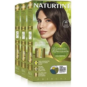 Naturtint Biobased | Ammoniakvrije kleuring | 100% grijsdekking | Plantaardige ingrediënten | Natuurlijke en langhoudende kleur | 4N Natuurlijk Kastanje| Pak van 3