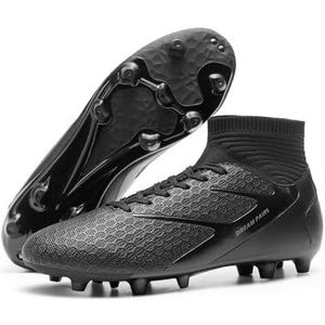 DREAM PAIRS Voetbalschoenen voor heren, professionele trainingsschoenen, professionele noppen, spikes, veters, voetbalschoenen, zwart, 39 EU