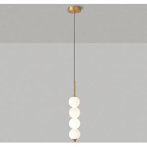 LANGDU Moderne hangkroonluchterMid Century lineaire melkwitte glazen bol Bubble hanglamp koperen lange hanglamp goud zwarte bal plafondkroonluchter for keukeneiland studeerkamer woonkamer bar(Color:Go