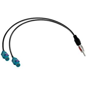 Vecys Splitter Kabel DIN Mannelijk tot Dubbele Fakra Z Mannelijke Auto Radio Antenne Splitter Kabel Fakra Z Plug to DIN Plug RG174 39cm / 15in voor AM/FM Auto Radiosijkantenne