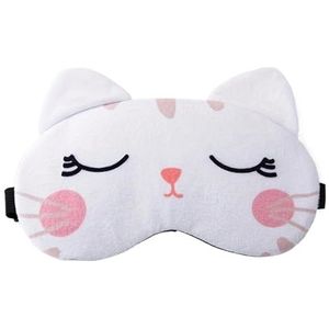 Oogmasker voor slapen ooglapje schaduw slaap ooglap vrouwen reizen ontspannen cover oogschaduw gezondheid slapen schild oogverzorging gereedschap (witte kat)