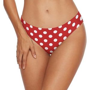 Anantty Badmode voor dames, bikinibroekje met stippen, rood patroon, zwembroek, zwemshort voor meisjes en vrouwen, Meerkleurig, XL