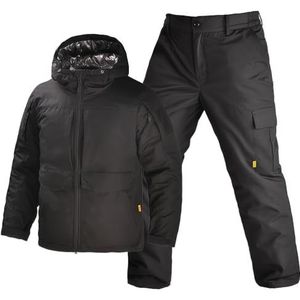 Gvqng Winter Outdoor Hunting Set, Thicken Hooded Ski Suits Set, Insulated Waterproof Windproof 2 Pieces Ski Suits, Men Clothing Tactical Uniform, for Snow Sport, Winter Skiing,03,3XL