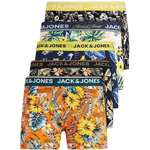 JACK & JONES 12204864 Boxershorts voor heren, set van 5 stuks, wit, zwart, blauw, grijs, trunks, L