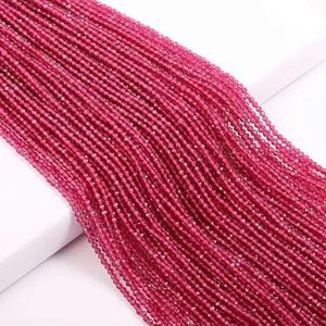 Natuurlijke Edelsteen Kralen 2/3mm Kleine Facet Spinel Kralen voor Sieraden Maken Armband Ketting Accessoires-Roos-3mm