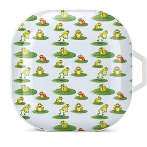 Frogs at The Pond Earbuds hoesje compatibel met Samsung hard shell beschermhoes wit stijl