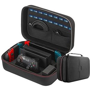 VBESTLIFE Draagtas EVA Opbergtas voor Nintendo Switch, Grote Capaciteit PortableTravel Alle Beschermende Harde Messenger Bag Zachte Voering 18 Games voor Switch Console Pro Controller