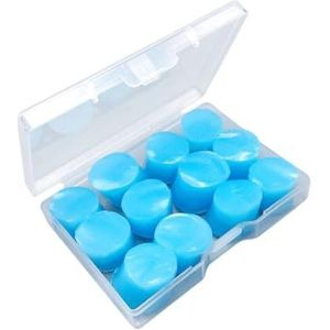 12 Stuks/set Zwemmen Duiken Waterdichte Ruisonderdrukking Oordopje Assortiment Vliegtuig Bus Concert Vormbare Oor Stopper Blauw