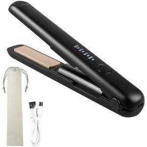 Draadloze 2-in-1 Stijltang en Krultang - Draagbare Mini-Reisstijltang Met 4 Temperatuurniveaus, 3200 mAh Batterij, 20 Seconden Snel Opwarmen - Oplaadbaar