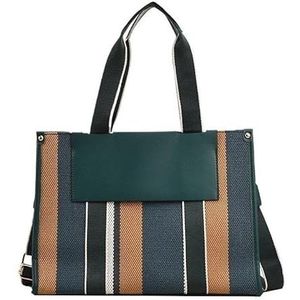 Eenvoudige forenzenhandtas, dames crossbodytas, dameshandtas met grote capaciteit, schoudertas van zacht leer (Color : Green, Size : 38x28x11cm)