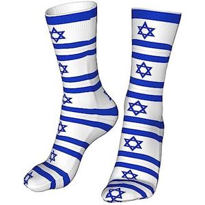934 Hardloopsokken Israël vlag sportsokken casual werksokken comfortabele wandelsokken voor vrouwen trekking mannen, 40 cm, Sokken 262, Medium