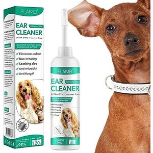 Kat oordruppels | Oplossing voor het reinigen van oren voor huisdieren - 120 ml zachte reinigingsoplossing voor huisdierenoren, niet-irriterende oordruppels voor honden, ontgeurend om jeuk te Zankie