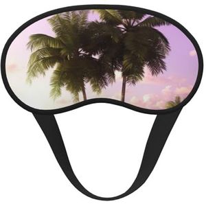 Slaap-oogmasker voor dames en heren, zacht, comfortabel slaapmasker, verduisterend, slaapoogbedekking voor reizen, yoga, dutje, werk, tropische boom, roze