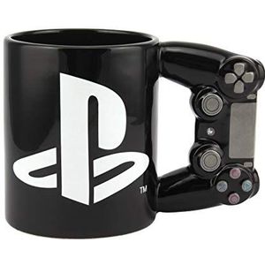 Paladone PP5853PS Playstation 4e generatie controller mok - keramische koffiemok voor gamers, 1 stuk (pak van 1) zwart