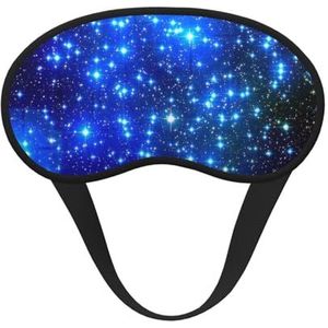 FZGGWYHL Blauw Glanzende Sterren Gedrukt Verduisterend Slaap Masker Aid Oogmasker Reizen Slaap Oogmasker