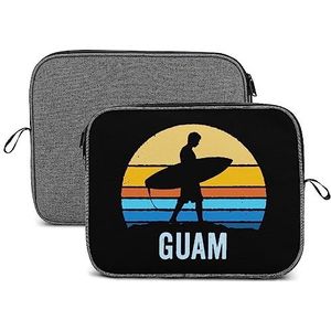 Vintage Sunset Guam Surf Laptop Sleeve Case Beschermende Notebook Draagtas Reizen Aktetas 13 inch