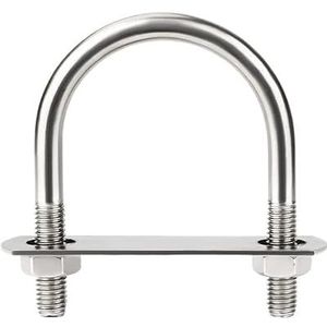 M8 304 roestvrijstalen ronde U-vormige buisklem met 3 mm plaatmoeren U-type bouten buishouder vaste gesp(M8x27x54 2sets)