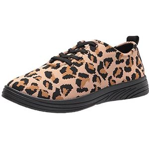 Easy Street Dames Command Lace Up Schoen Sneaker, Leopard Knit Print, 4.5 UK, Luipaard gebreide print, 4.5 UK Wide