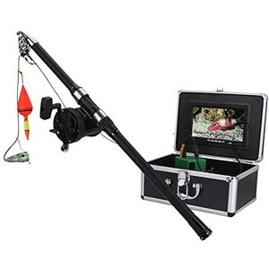 Onderwaterviscamera, Aluminiumlegering onderwater visserijvideocameraset 6W IR-LED Lichten met 7 ""inch Hd Kleurenmonitor Zeewiel 15m 25m 3M-kabel(F007MSW-15M-IR)