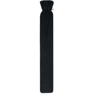 Premium kruik slang kruik 2 liter voor schouder en nek met hoge kwaliteit Superzachte Koreaanse fleecehoes 77cm x13cm, extra binnenvoering BS1970:2012 gecertificeerd (Zwart)