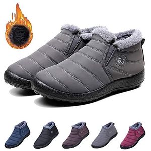 Boojoy Shoes, Boojoy Winter Boots, Bj Boots Women Men Snow Boots Waterproof Anti-slip Ankle Booties Outdoor Warm Lined Shoes (Gray, adult, women, numeric_40, numeric, eu_footwear_size_system, medium)