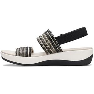 Clarks Arla Stroll platte sandaal voor dames, Zwart Combi, 8 UK Wide