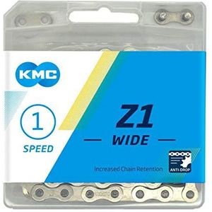 Brede KMC Z1 -ketting 112 1V -links. verchroomd