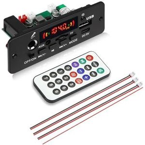 10W digitale versterker MP3-decoderbord DC 5V Bluetooth 5.0 FM-ondersteuning Microfoon Auto MP3-speler met afstandsbediening