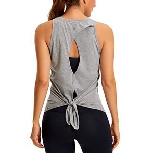 CRZ YOGA Vrouwen Sporttanktop Rugloos Mouwloos Yoga Tshirt Zomer Lichtgewicht Fitness Tops Tops Gemêleerd medium grijs L