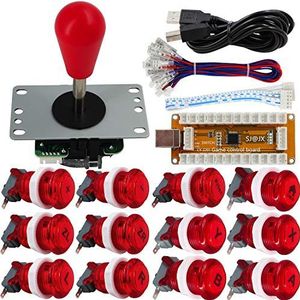 SJ@JX Arcade Game Controller USB Encoder Gamepad Microswitch Button 8way Joystick for Nintendo Switch PC PS3 Retropie Raspberry Pi MAME