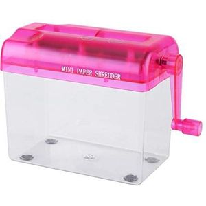 Deror Hand-papierversnipperaar, mini-papiervernietiger, draagbaar, A6, geschikt voor school thuis op kantoor (roze)