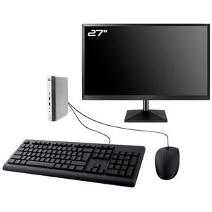 HP PC ProDesk 600 G3 Mini Display 27 inch Intel I3-6100T RAM 8 GB SSD 240 GB W11 WiFi (gereviseerd)