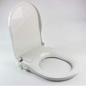 Bidet WC-bril, niet elektrisch douche-wc-bril met zoetwaterspray en dubbel mondstuk, voor intieme verzorging (D-vorm)