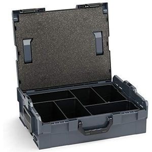 L BOX 136 Assortimentsbox, leeg, incl. inzetstuk voor kleine onderdelen, 6-voudig, gereedschapsorganizerbox, ideale gereedschapskoffer, set leeg