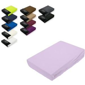 Badstof hoeslaken met elastiek rondom 90-100 x 200 cm lila