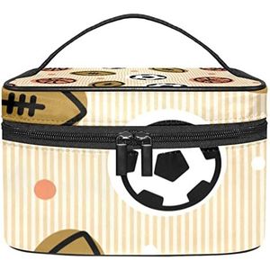 Basketbal voetbal make-up organizer tas, reismake-up tas organizer case draagbare cosmetische tas voor vrouwen en meisjes toiletartikelen, Meerkleurig, 22.5x15x13.8cm/8.9x5.9x5.4in
