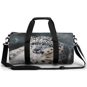 WYUSPGK Reizen Gym Duffle Bag, Snow Leopard Print Duffle Tassen, Womens Mens Gym Tassen, Gym Bag met Schoen Compartiment, 17.7""/9""/9""/9"", Sneeuw Leopard, 17.7""/9""/9"", Sneeuwluipaard, 17.7in/9in/9in