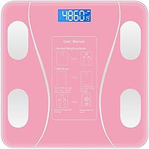 Bluetooth Smart Weegschaal Badkamerweegschaal BMI Lichaamsgewicht Schaal LED Digitale Elektronische Weegschaal Lichaamssamenstelling Analyzer Gemakkelijk Te Gebruiken(Pink)