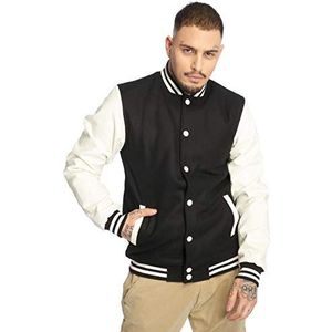 Urban Classics TB201 Herenjas Oldschool College Jacket, zwart/wit, L