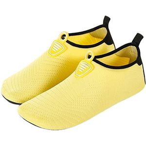 AUXDIQ Zwemschoenen voor dames en heren, badschoenen, aquaschoenen, surfschoenen, waterschoenen, strandschoenen, blote voeten, sneldrogend, geel, 39/40 EU