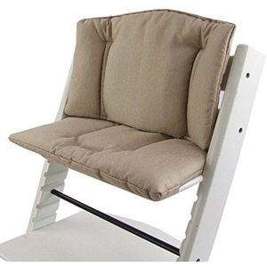 Bambiniwelt Vervangende overtrek, zitkussen, kussenset, stoelverkleiner, compatibel met STOKKE Tripp Trapp voor hoge stoel, kinderstoel, gemêleerd beige