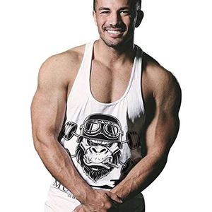 Heren Gym Bodybuilding Tank Top Stringer Vest Fitness Workout Sportkleding Katoen