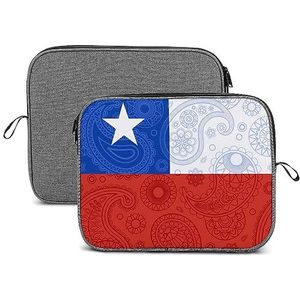 Chileense Paisley Vlag Laptop Sleeve Case Beschermende Notebook Draagtas Reizen Aktetas 13 inch