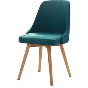 GEIRONV 1 Stuk Keuken Eetkamerstoel,Moderne Eenvoud Massief Hout Make-up Stoel Thuis Woonkamer Slaapkamer Computer Stoel Eetstoelen (Color : Dark blue)