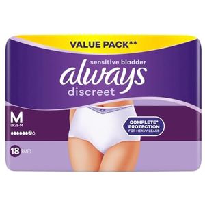 Always Discrete - Zware Incontinentiebroek - Medium - 18 Stuks